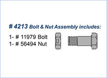 (1) 4" Bolt (11979) and (1) Nut (56494) Kit, Part # 4213