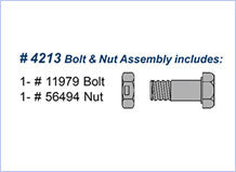 (1) 4" Bolt (11979) and (1) Nut (56494) Kit, Part # 4213